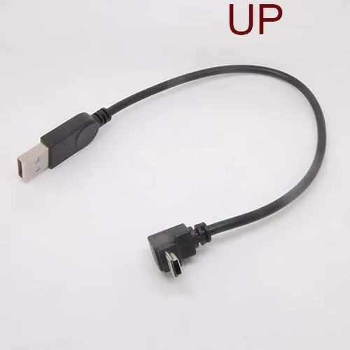 

90 Degree UP angle USB Type A male to Mini B 5 Pin Male cable Adapter NEW