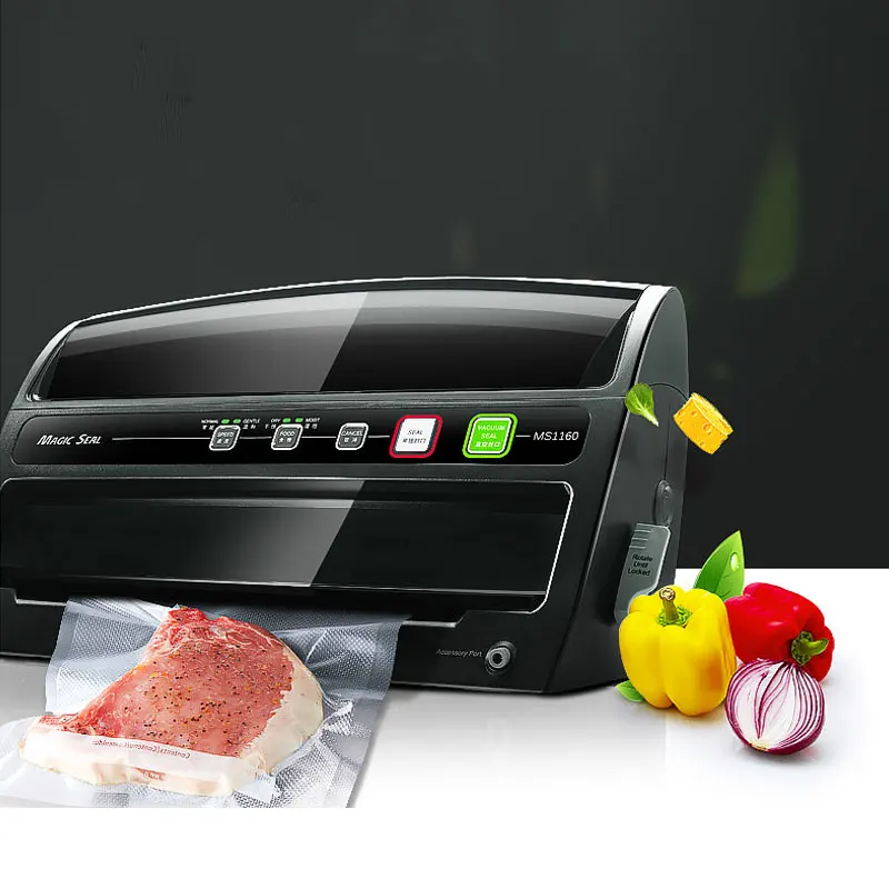 Высокое значение Многофункциональный кухонный Saver вакуумная упаковка машины с рулона резак, Электрический вакуумный упаковщик