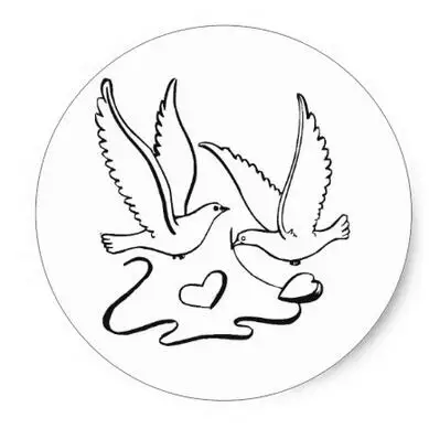 

1.5inch Wedding Ceremony Doves Classic Round Sticker