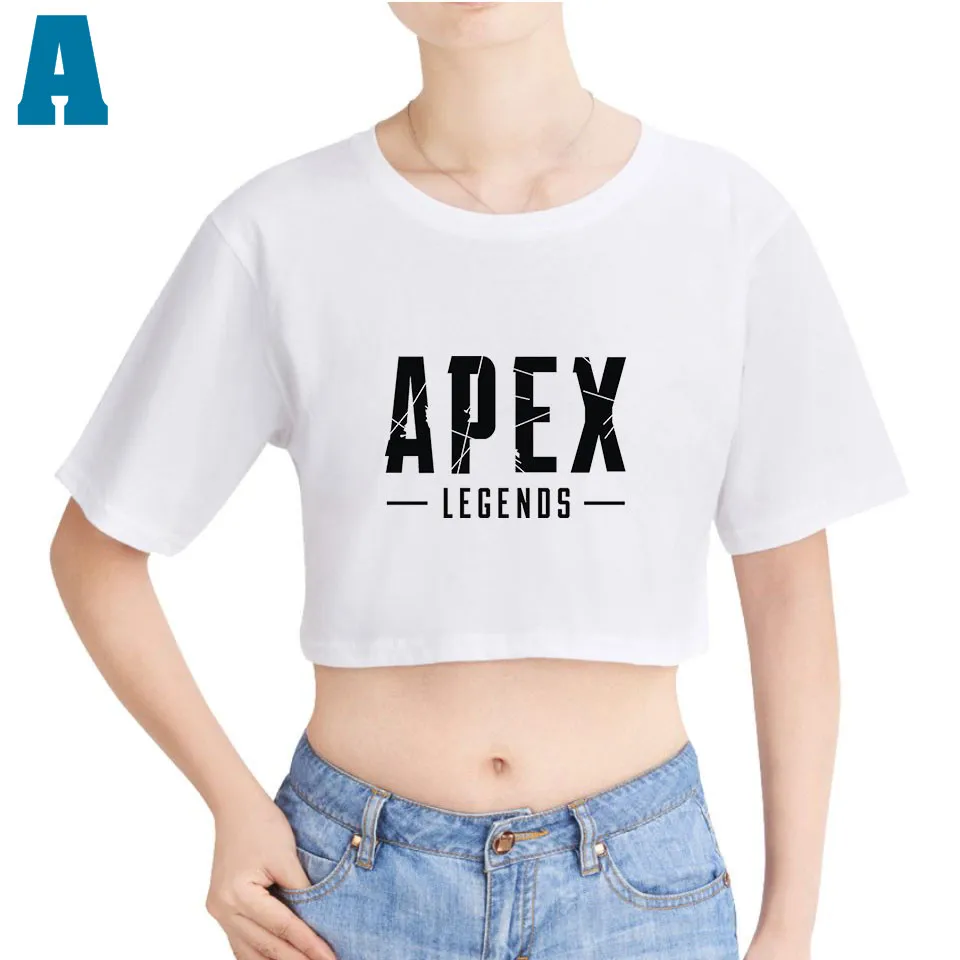 2019 Apex Legends Regular Fit Girls Crewneck Printed Short Sleeves Pollover Women O-Neck Cute Cropped Tees Sexy Summer Tshirts | Женская