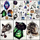 Тату-наклейки с леопардовым принтом для мужчин и женщин