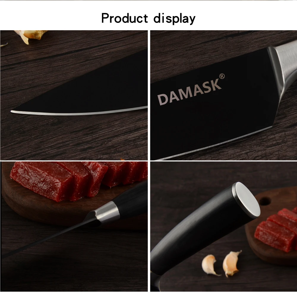 Damask 8 дюймов нож шеф-повара из нержавеющей стали японские Профессиональные Кухонные ножи шеф-повара кухонные аксессуары Кливер