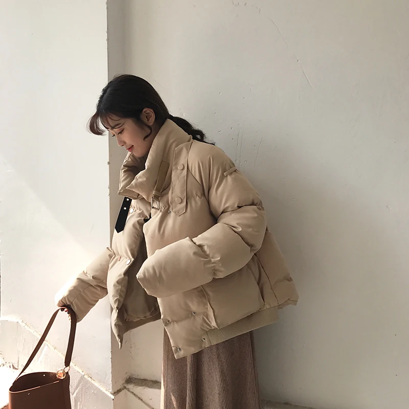Женское зимнее пальто из 2019 хлопка стоячий воротник парка плотная ветровка