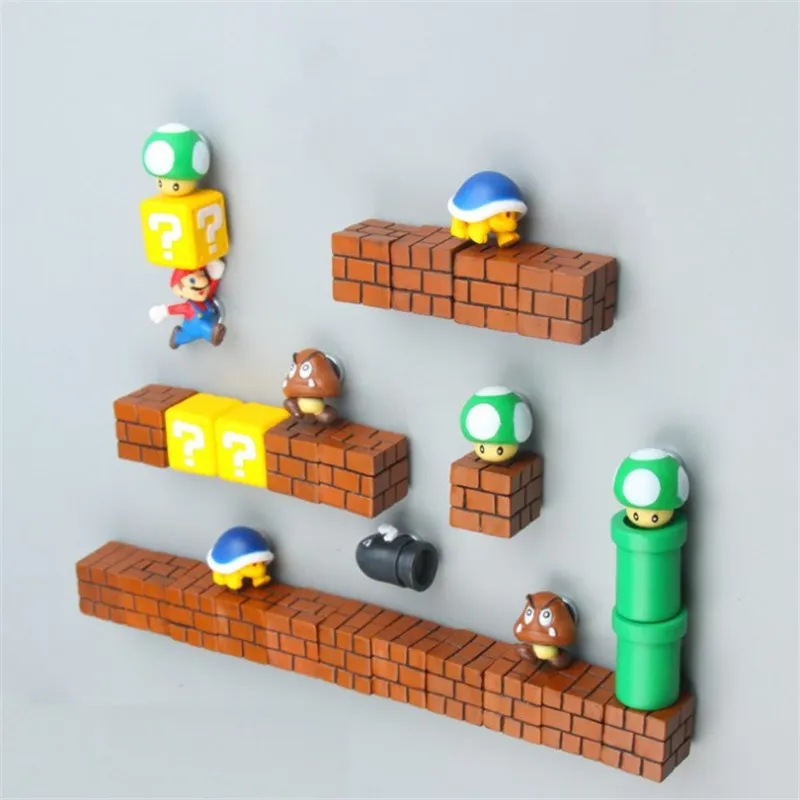 

MATE BIRDS Fridge Magnet Resin Color Super Mario Cute Child Gift Souvenir Message Convenience Magnetic Sticker Household Goods