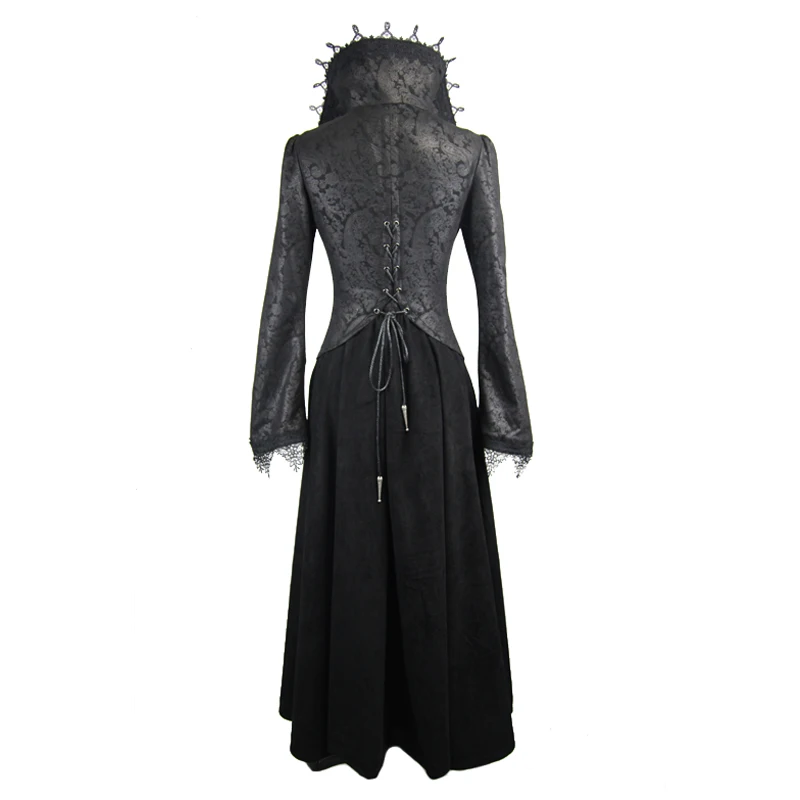 

Steampunk Palace Style Women Fancy Embossed Gothic Long Jacket Autumn Winter Punk High Collar Coats Sexy Lady Corset Overcoats