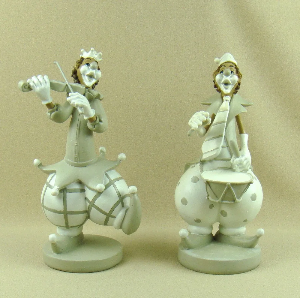 Смешная цирковая Статуэтка клоуна из смолы ручной работы музыкальный шут