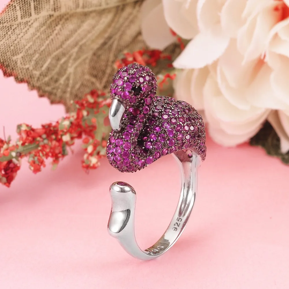 Кольцо для коктейлей Tuliper из серебра 925 пробы с кубическим цирконием|statement ring|fashion