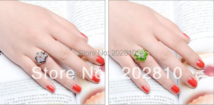 * Горячие Продажи Модные вечерние тканые Стразы двойные цветы хрустальные кольца