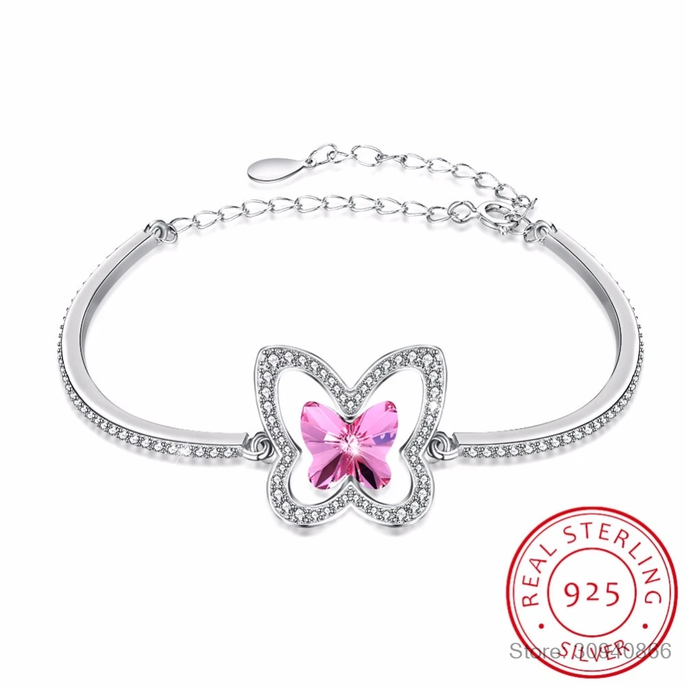 LEKANI оригинальные Очаровательные Кристаллы Браслет Бабочка Браслеты Аксессуары