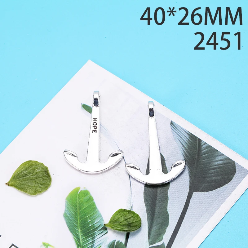 Подвеска Якорная из сплава 2 цвета 40 х26 мм 4 шт. | Украшения и аксессуары