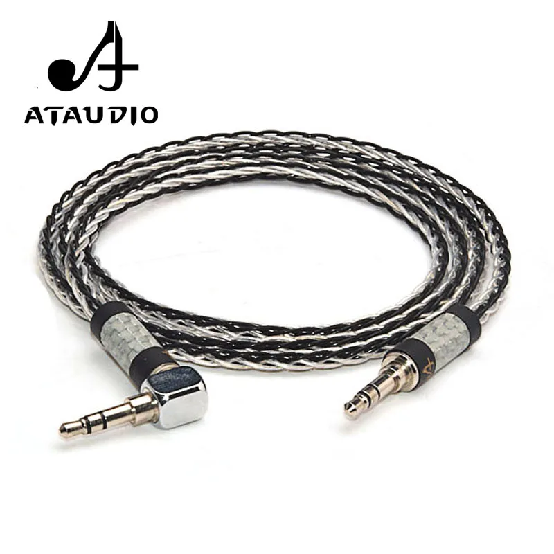 Hi Fi кабель ATAUDIO 3 5 мм end 7N OCC посеребренный аудиокабель с разъемом Aux|Кабели VGA| |