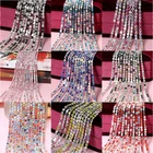 Цепочка для стразы, стеклянная, с серебряным дном, 17 цветов, 1 ярдшт