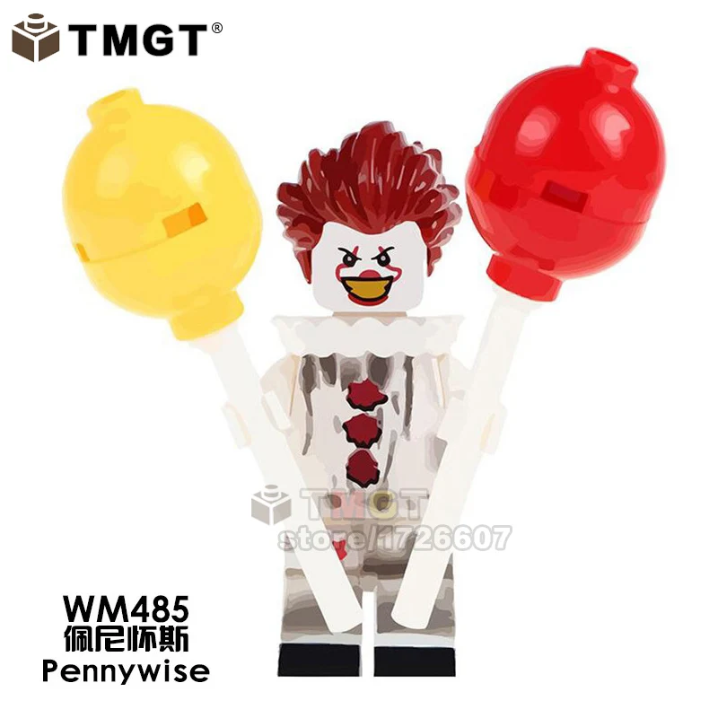 Лиловый Блоки фильм ужасов это Pennywise Хэллоуин Джокер клоун Джейсон Voorhees кожаное лицо Заводной Строительный Блок игрушка для детей - Цвет: Лиловый