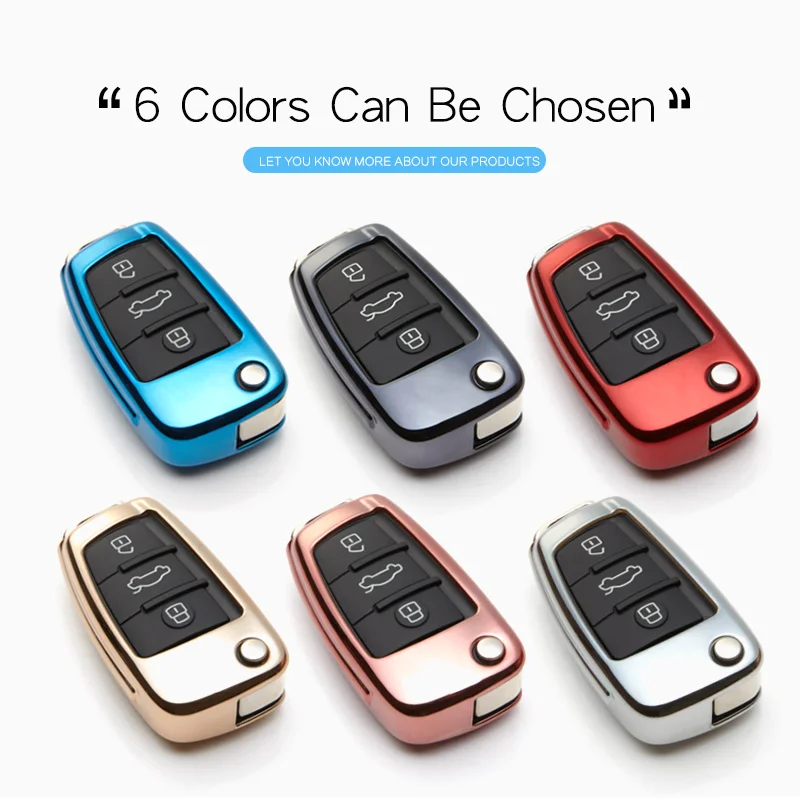 Мягкий ТПУ чехол для автомобильного ключа Audi A2 A3 A6 C6 4F A4 B9 B7 Avant B8 B6 Q7 Q5 Q3 TT MK1