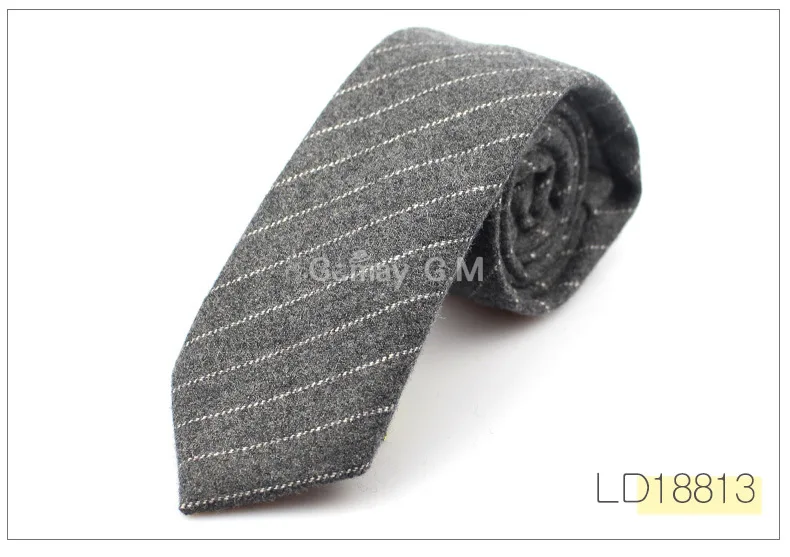 Fashion Wool Ties For Men Skinny Solid Casual Neckties Corbata Slim Striped Necktie for Wedding Gift Suit Cravat Accessories