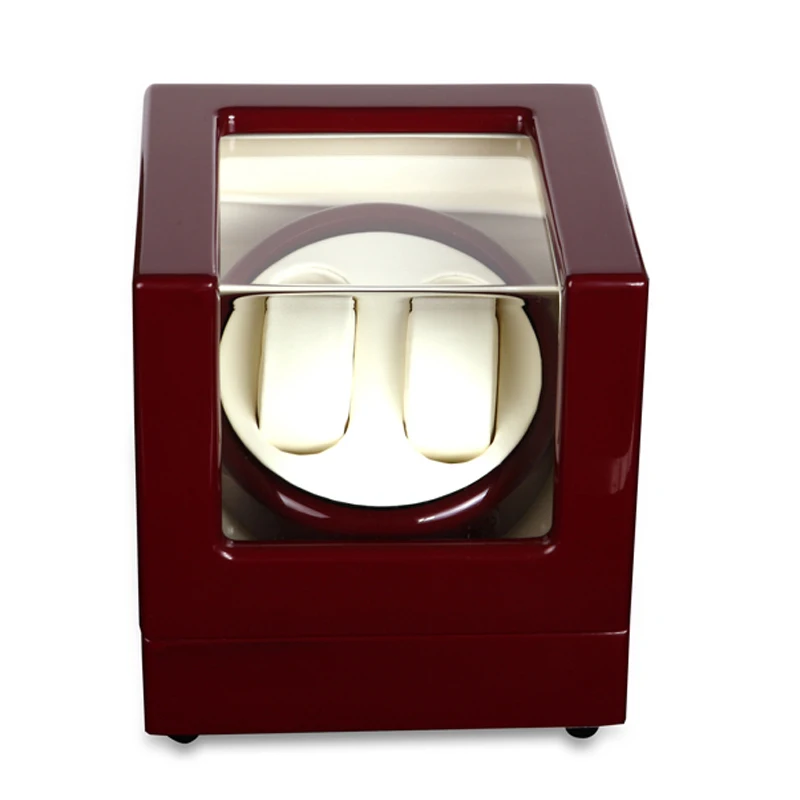 Роскошный Деревянный Моталка для часов с красной краской 2 слота 5 режимов