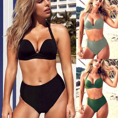 Хит лета Женский Базовый стиль сексуальный комплект бикини с высокой талией