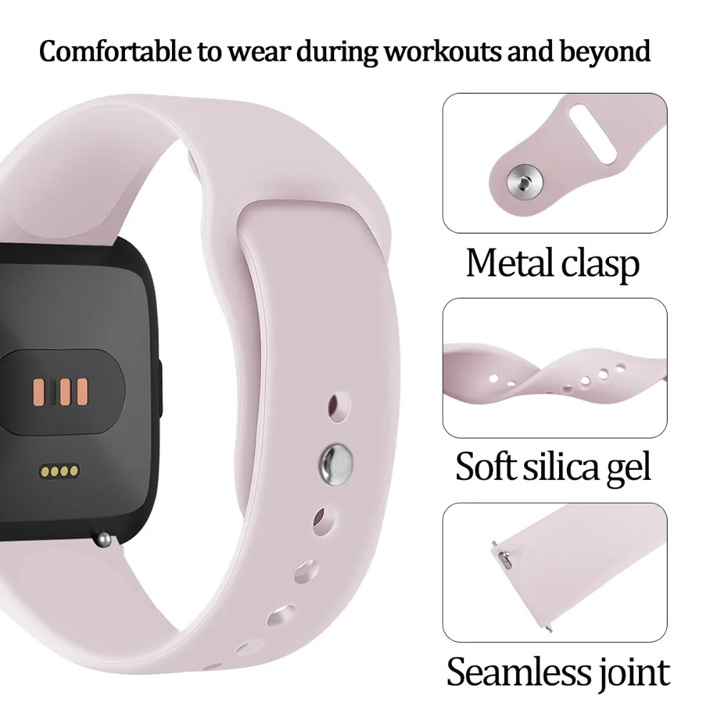 Силиконовый ремешок для fitbit versa/versa 2/versa litle ремешок reloj Браслет спортивный сменный ремешок для часов Часы Аксессуары