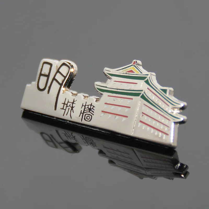 

Back Butterfly Buckle Plating Silver Badge Cheap Custom Aluminum Badge Pin