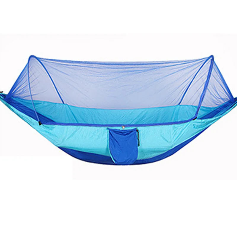 250x120 Blue Открытый Кемпинг гамак с москитной сеткой 1-2 человек портативный подвесной кровать Быстрый открытый воздух палатка-качели кровать спальный мешок гамак - Цвет: 250x120 Blue