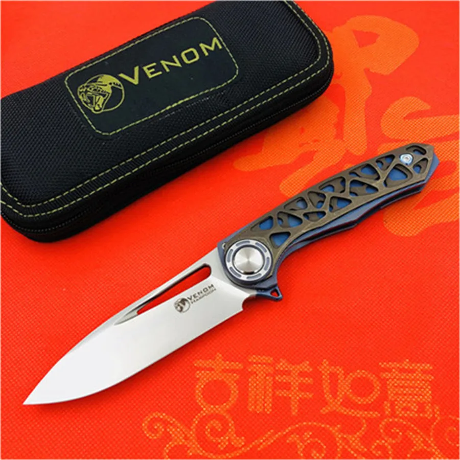 VENOM BONE DOCTOR M390 титановый CF Флиппер Складной нож Открытый Кемпинг Охота Карманный для выживания кухонные ножи для фруктов EDC инструменты