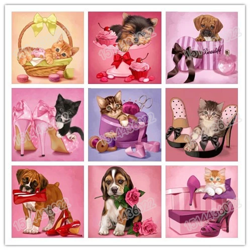 DIY 5d diamonds diamond painting cat embroidery dog cartoon crystal | Дом и сад