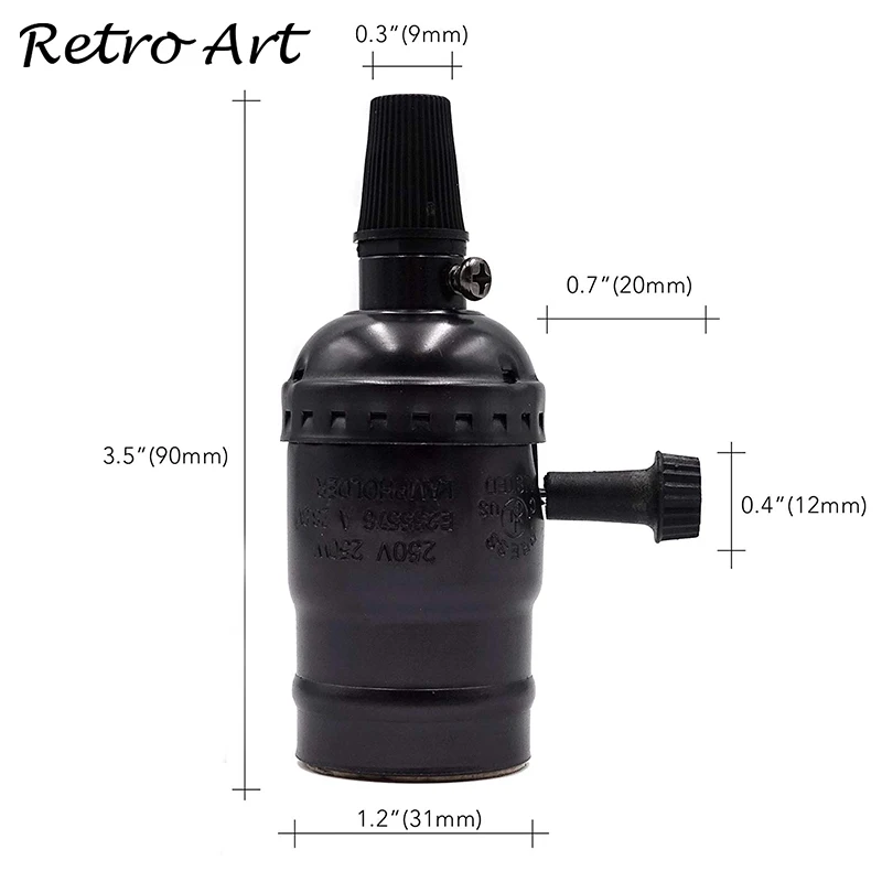 Декоративная лампа в стиле Эдисона винтажная Подвесная с выключателем|Цоколи