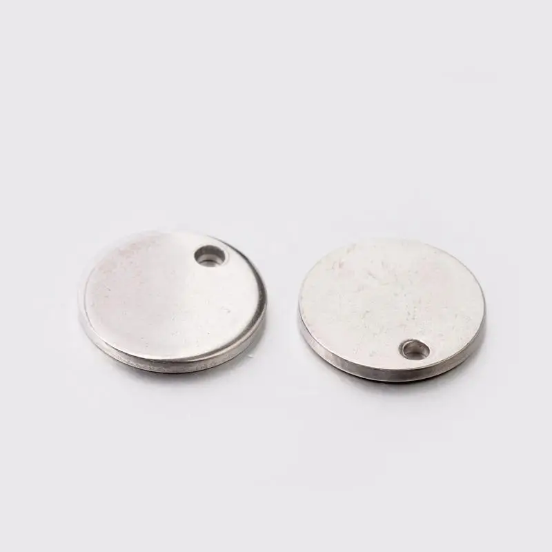 Подвески из нержавеющей стали 304 Плоская Круглая штамповочная пустая бирка цвет