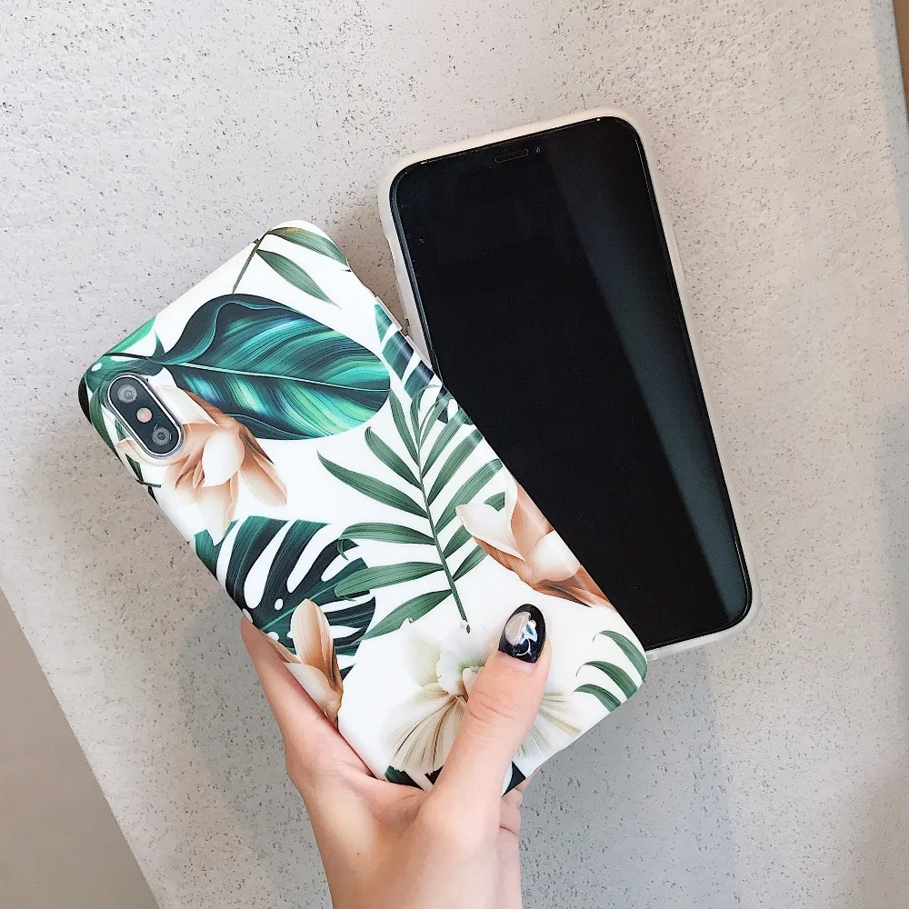 Чехол для iPhone 11 Pro с чернилами в виде цветов зеленых листьев чехол iphone XS Max X XR 6 S 7 8