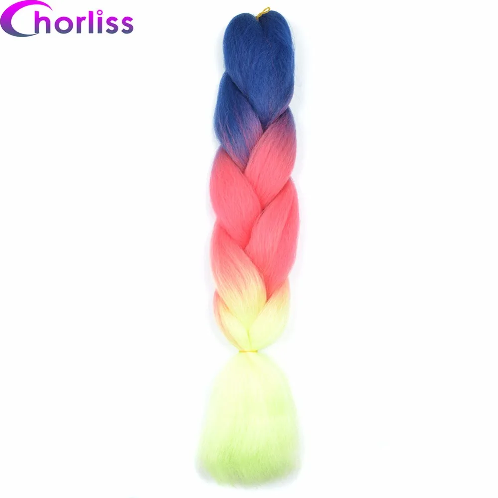 Chorliss 2"(65 см) 613TL. Голубой синтетические волосы для наращивания на крючках косички огромные косички Омбре плетение волос 100 г/упак. 1 шт