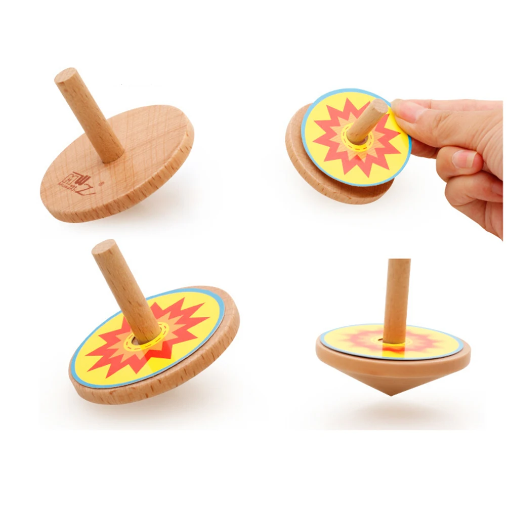 Hot Sale Classic Toy for Kids Funny Wooden Colorful Spinning Top with Drawing Cards | Игрушки и хобби