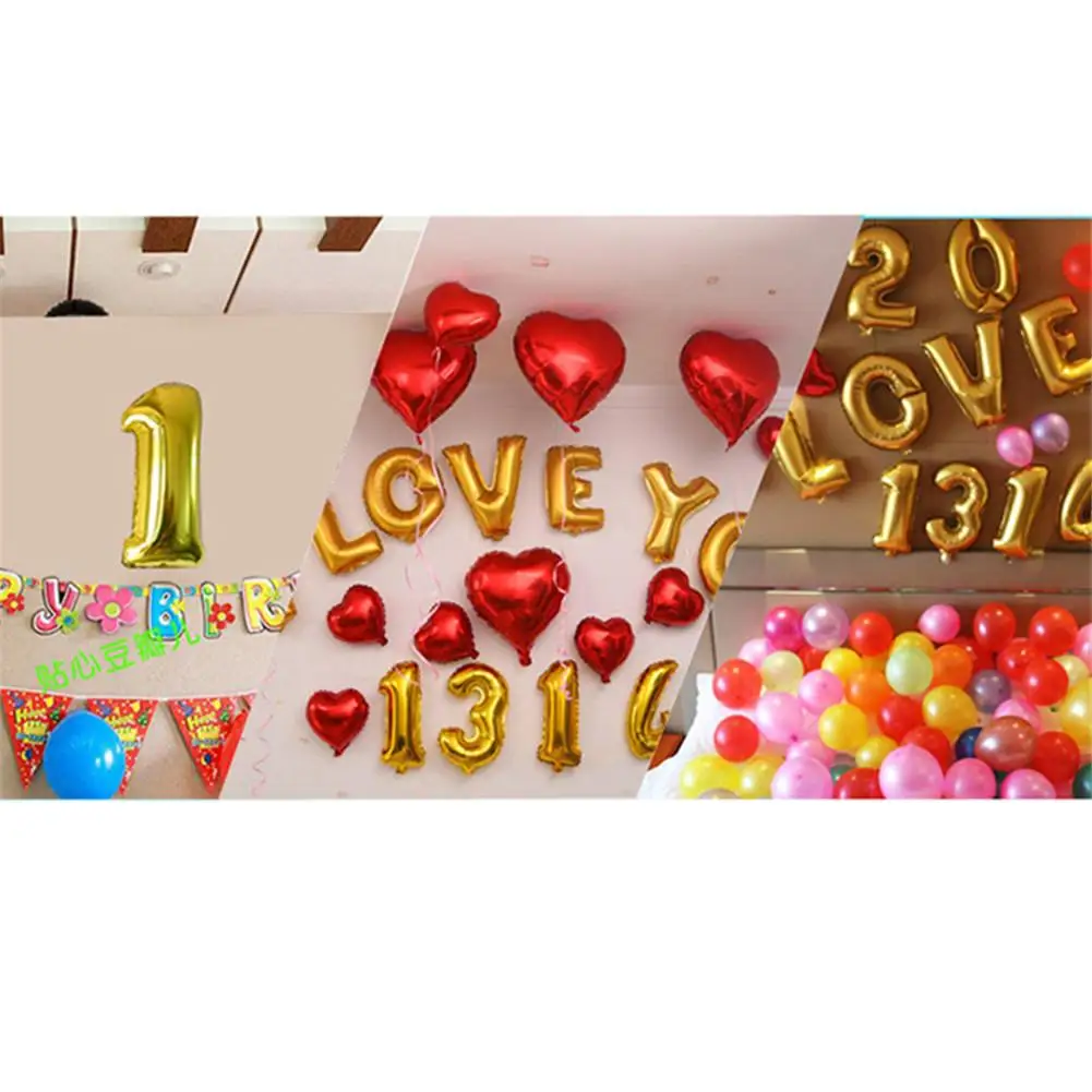 32 Inches Large Size Party Balloons Gold Silver Aluminum Foil Number Shape Hydrogen Birthday Wedding Decoration | Дом и сад