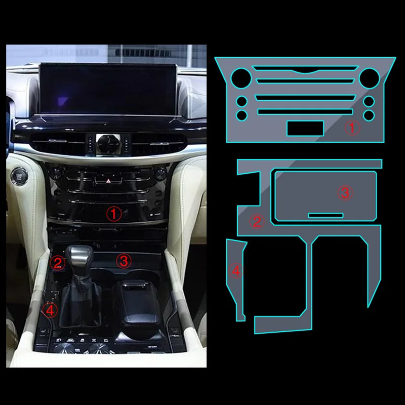 Наклейка для Lexus прозрачная защитная пленка из ТПУ наклейки IS RX LX570 консоль