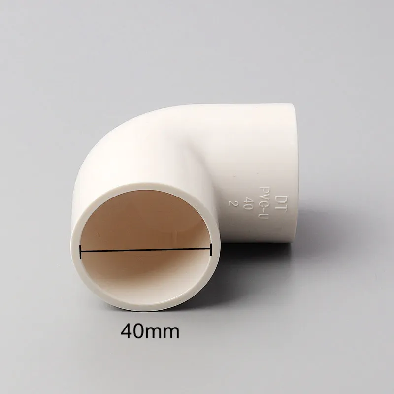 90 Degree Elbow 1 шт. внутренняя Диаметр 40 мм ПВХ воды конце Кепки/прямой разъем 3/4 способов разъем 45/90 градусов локтя равны разъем Фитинги - Цвет: 90 Degree Elbow