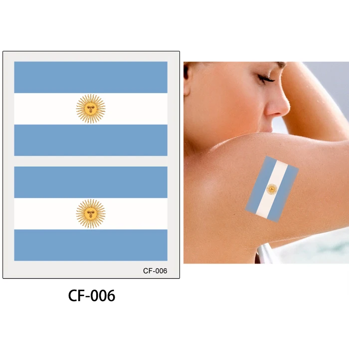 CF-006 Argentina Glaryyears 10 листов 6*8 см Кубок мира Национальный Баннер флеш тату «флаги» временные футбольные спортивные Funs смотреть игры тело стикер - Цвет: CF-006 Argentina