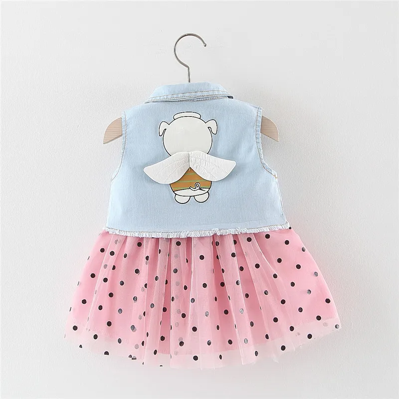 

Baby Girl Dresses Set Fashion Birthday Wear Denim Top + Dress For Kids Clothes Infant Christening Home Costume fantasia bebes