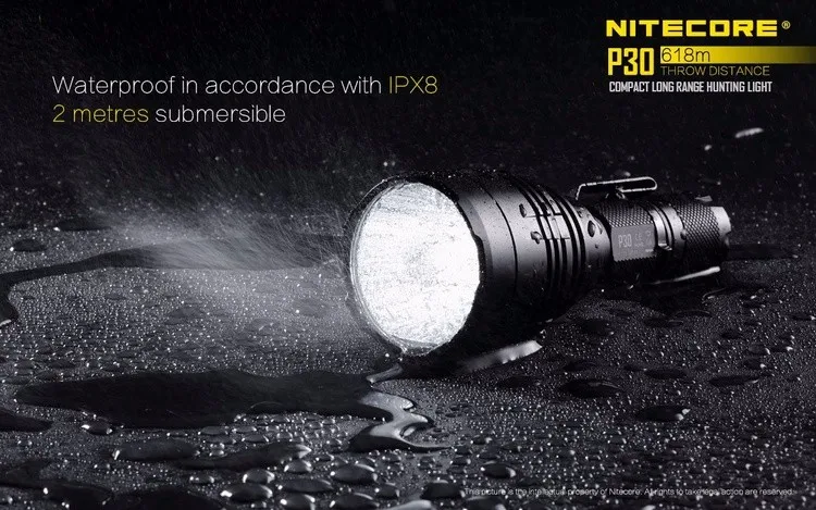 NITECORE P30 5 режимов CREE XP-L HI V3 светодиодный max.1000LM светодиодный вспышка светильник с большим радиусом 618 м светодиодный охотничий фонарь Поиск СВЕТОДИОДНЫЙ светильник