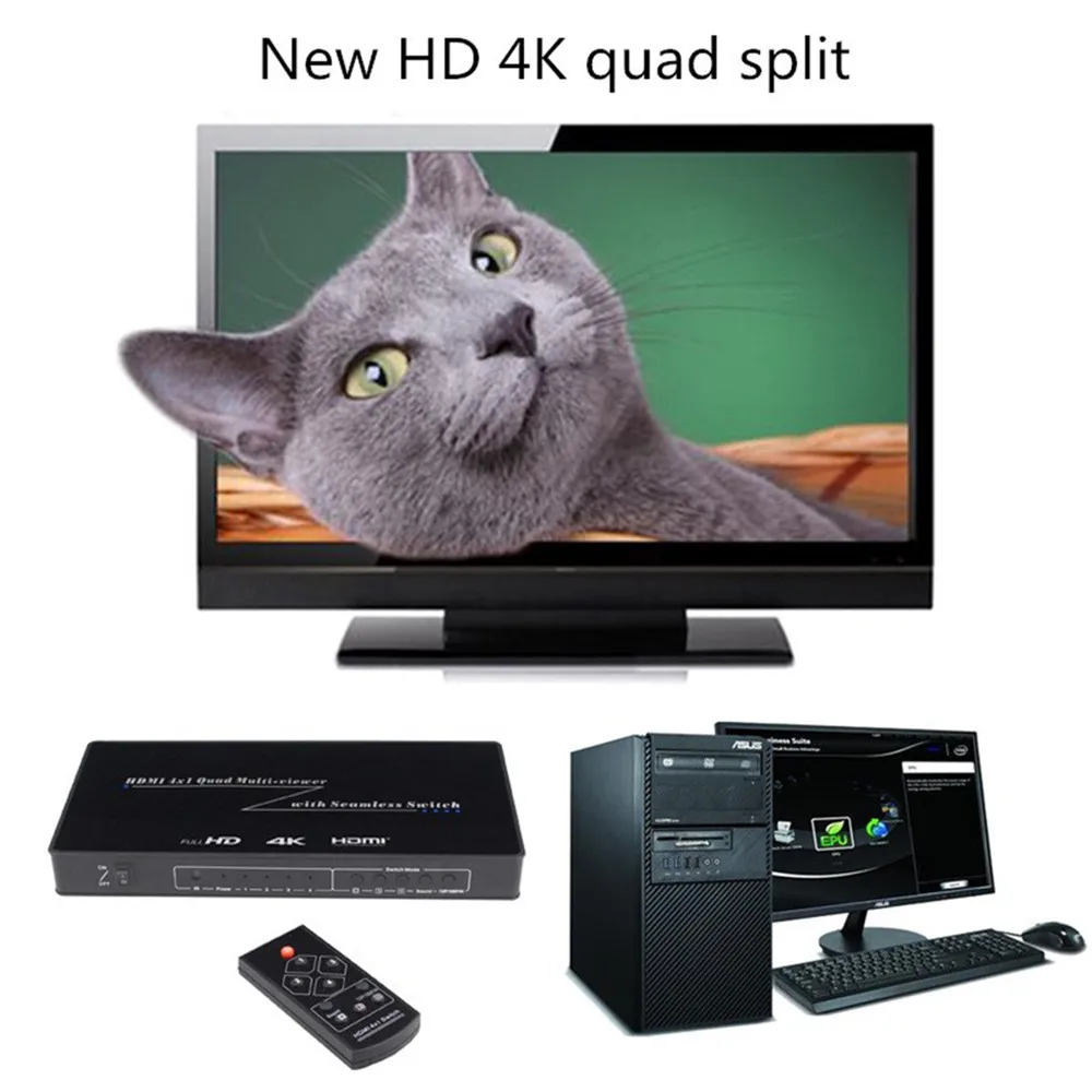 HDMI 4 разветвитель изображения 4k HD многоканальный открытая DNF игра четыре в одном