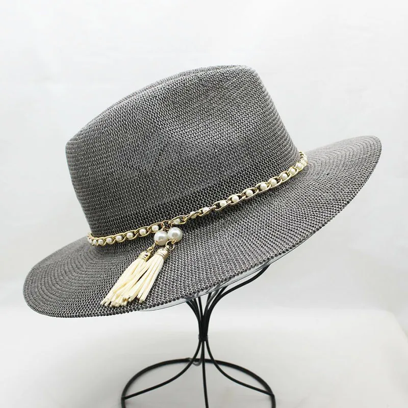 SUOGRY Панама шляпа женская Соломенная Fedora Fmale Sunhat женская летняя пляжная Солнцезащитная козырьковая Кепка Chapeau Классная мягкая фетровая шляпа в джазовом стиле шляпа сомбреро