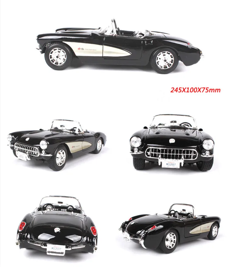 Моделирование 1:18 1957 Chevrolet Corvette металлический сплав модель автомобиля, коллекция и подарок капот классическая модель автомобиля украшения