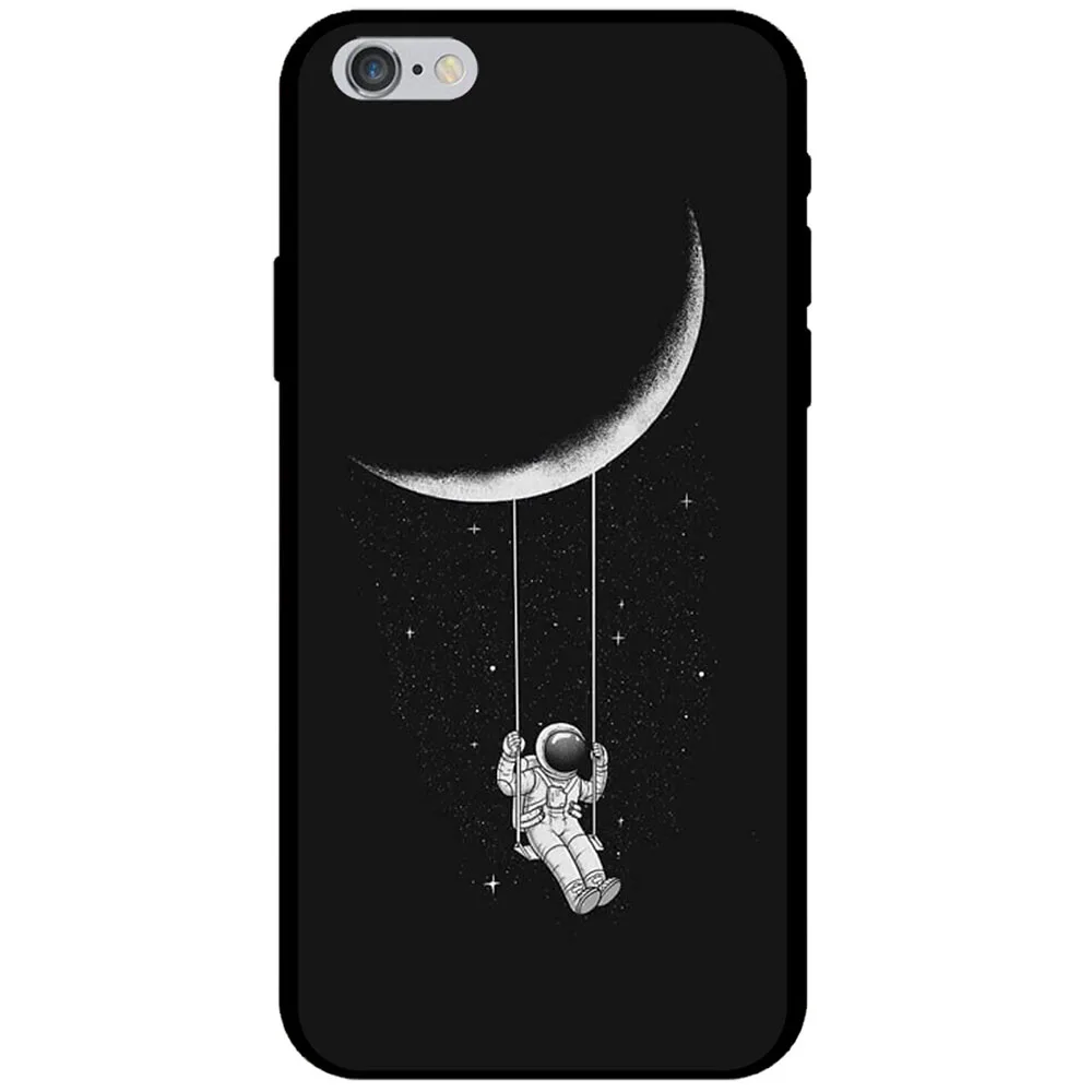 Мода милый мультфильм черное небо для iPhone 6 6S Plus Мягкие силиконовые ТПУ Iphone x 7 8