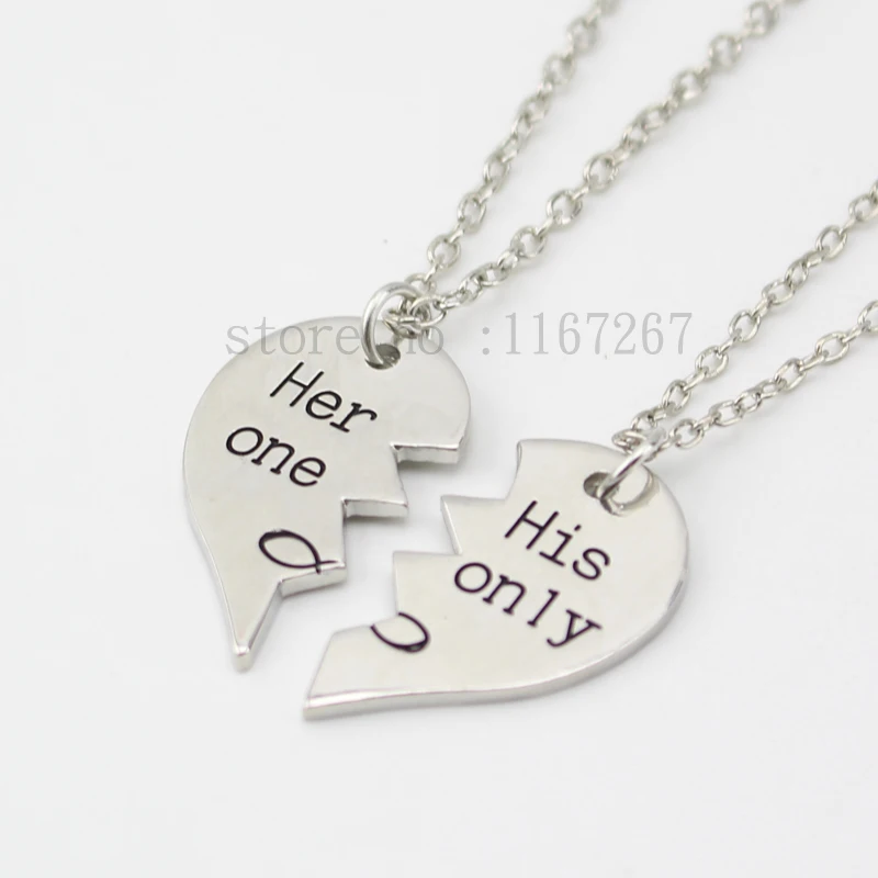 Новинка 2015 стильное ожерелье с подвеской в виде разбитого сердца 2 частях ее one