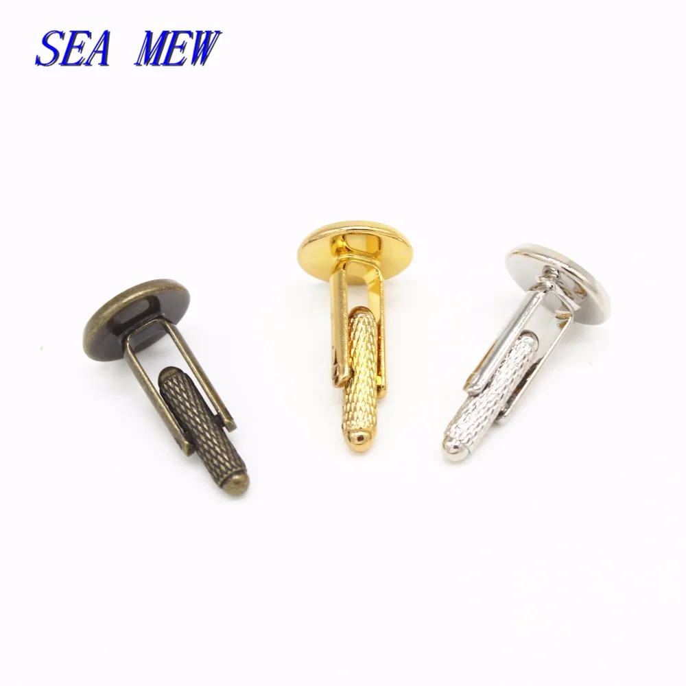 SEA MEW 20 шт подходят 12 мм 14 мм 16 мм 18 мм 20 мм медные Круглые Кабошон французские запонки базовые настройки 7 цветов для изготовления ювелирных изделий