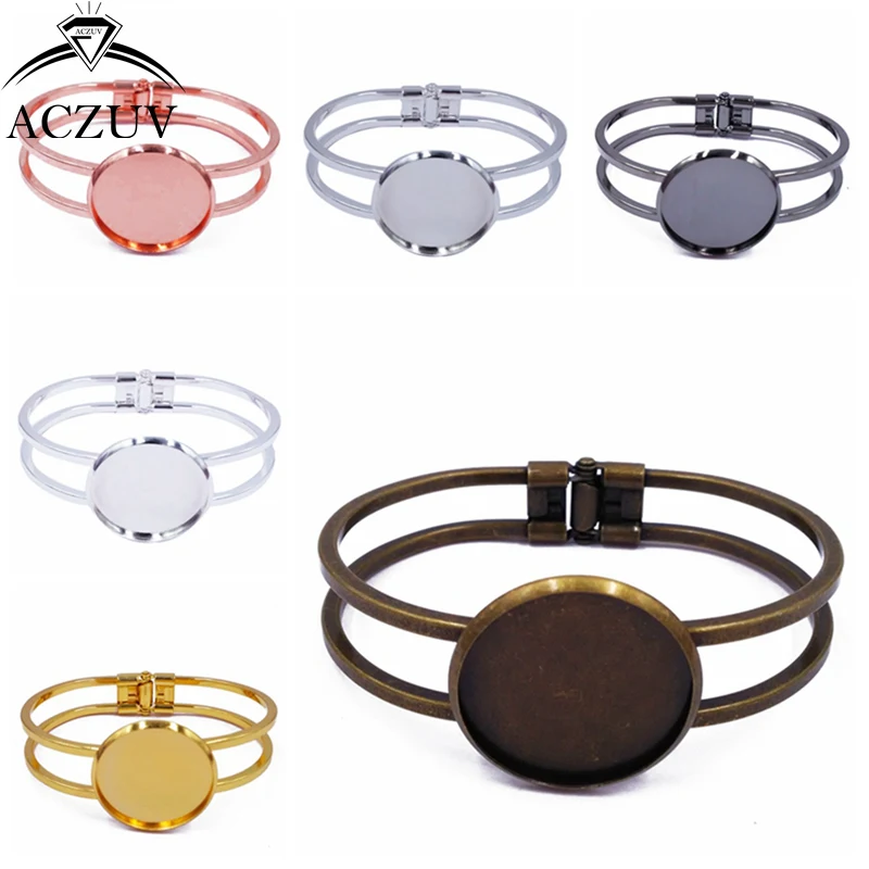 Чистый корпус для браслета из меди 20 мм 25 7 цветов|bezel blank|metal bracelet blank25mm bezel |