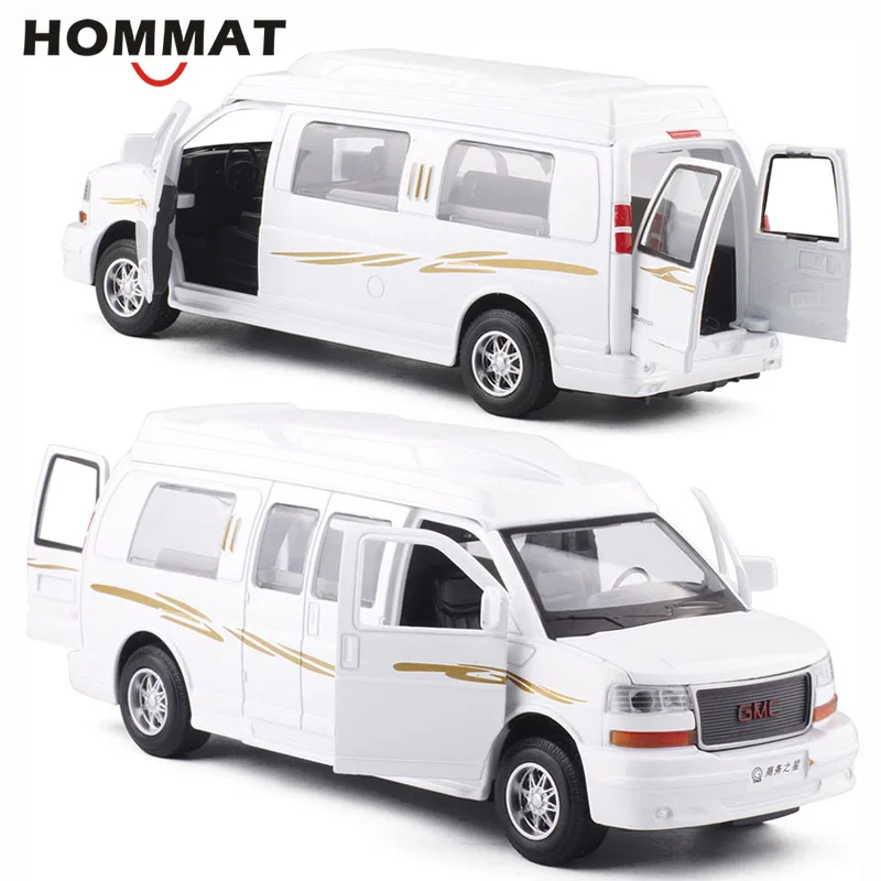 HOMMAT моделирование 1:32 GMC Savana пассажирский фургон автомобиль литой под давлением модель автомобиля металлическая коллекция детский подарок автомобили игрушки для детей