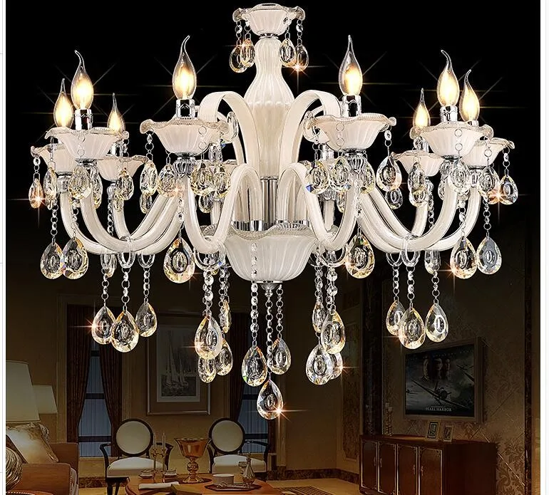 10L Chandelier Белая хрустальная люстра цвета шампанского, Современная хрустальная люстра, хрустальные украшения Тиффани, подвески и люстры, домашнее освещение - Цвет абажура: 10L Chandelier