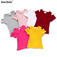 summer girls t shirt strapless tops for kids colored children t shirts baby blouse toddler tees clothing