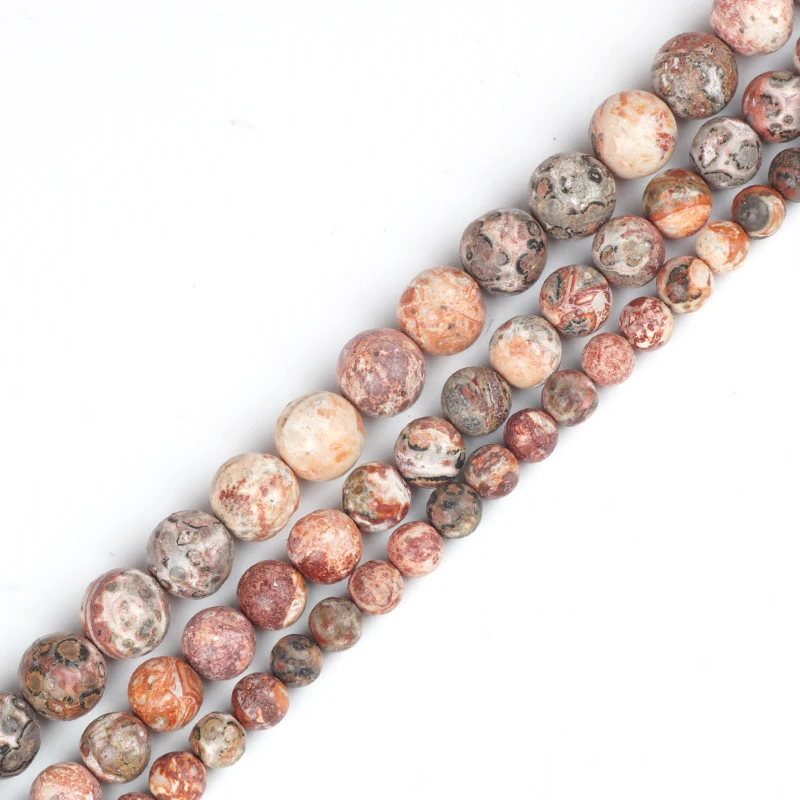 Бусины из натурального камня бусины красной леопардовой кожи 15 дюймов нитка 6/8/10