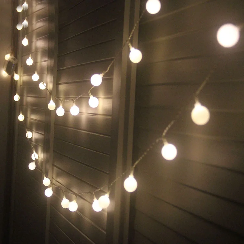 KZKRSR теплый белый 2 м 20 Led USB Powered Глобус матовый шар Рождественская елка Гирлянда