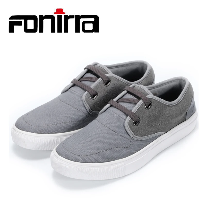 

FONIRRA Shoes Men Casual Shoes For Men Canvas Rubber Shoes Solid Flats Footwear Youth Big Size Handmade Moccasins Shoes 147